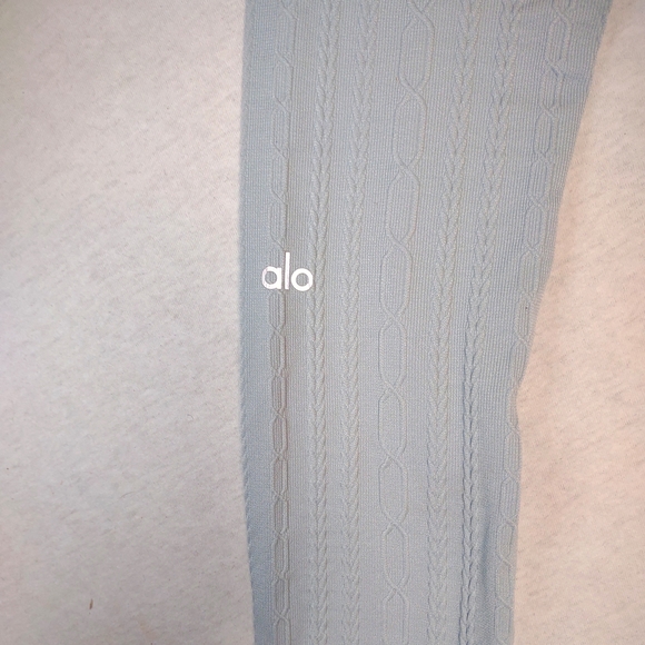 ALO Yoga Seamless Cable Knit Bodysuit| Chalk Blue| XS - Picture 8 of 9